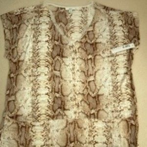 Bar III, Womens Top, size XL, Tunic Length, Cream, Brown